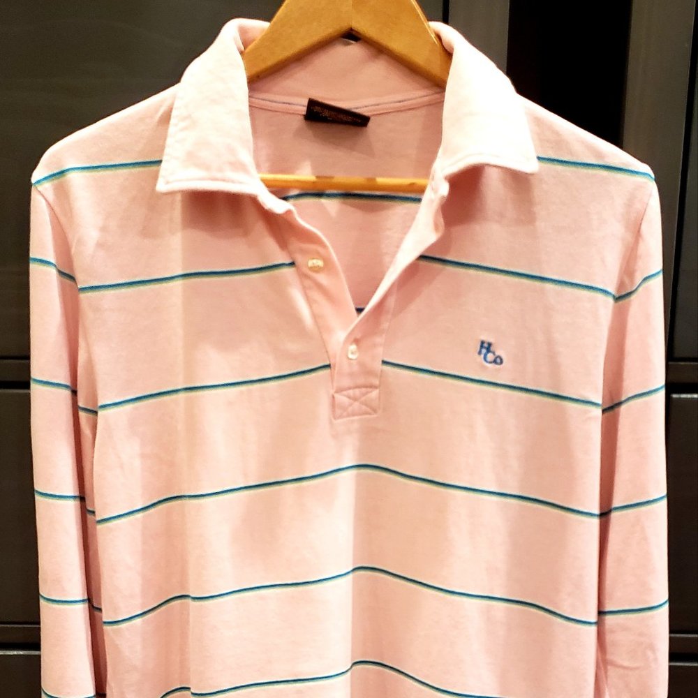 Preppy LS buttoned neck collared sweatshirt (L)